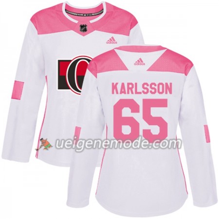 Dame Eishockey Ottawa Senators Trikot Erik Karlsson 65 Adidas 2017-2018 Weiß Pink Fashion Authentic